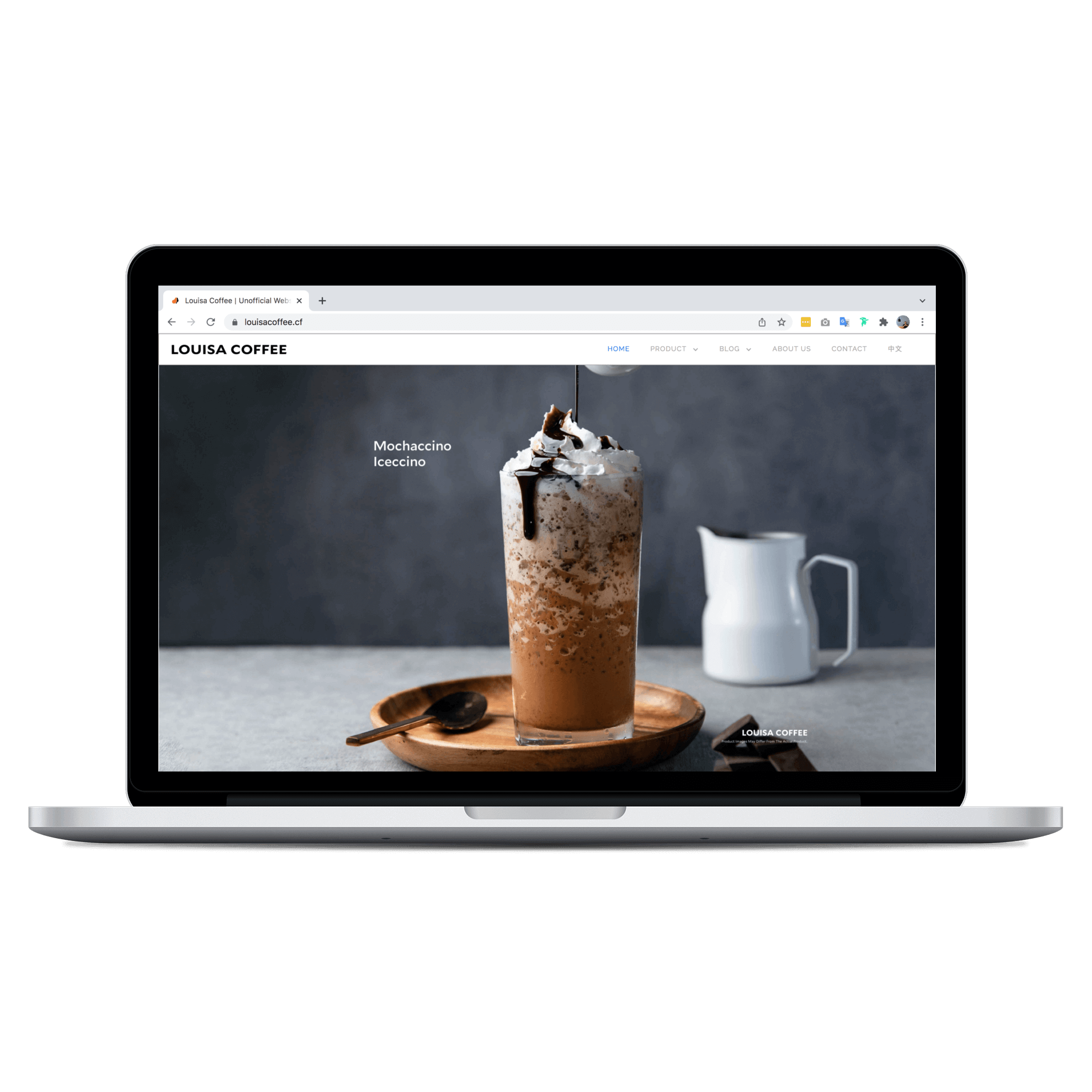 louisa coffee homepage on desktop