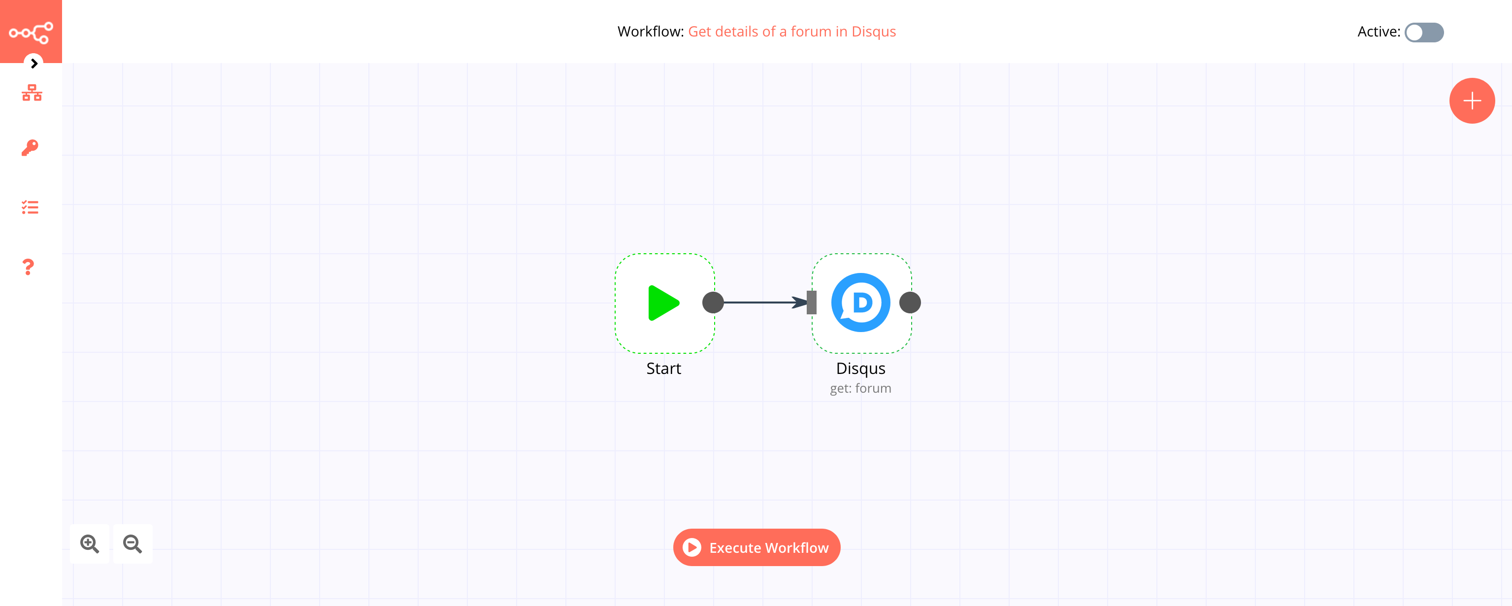 A workflow with the Disqus node