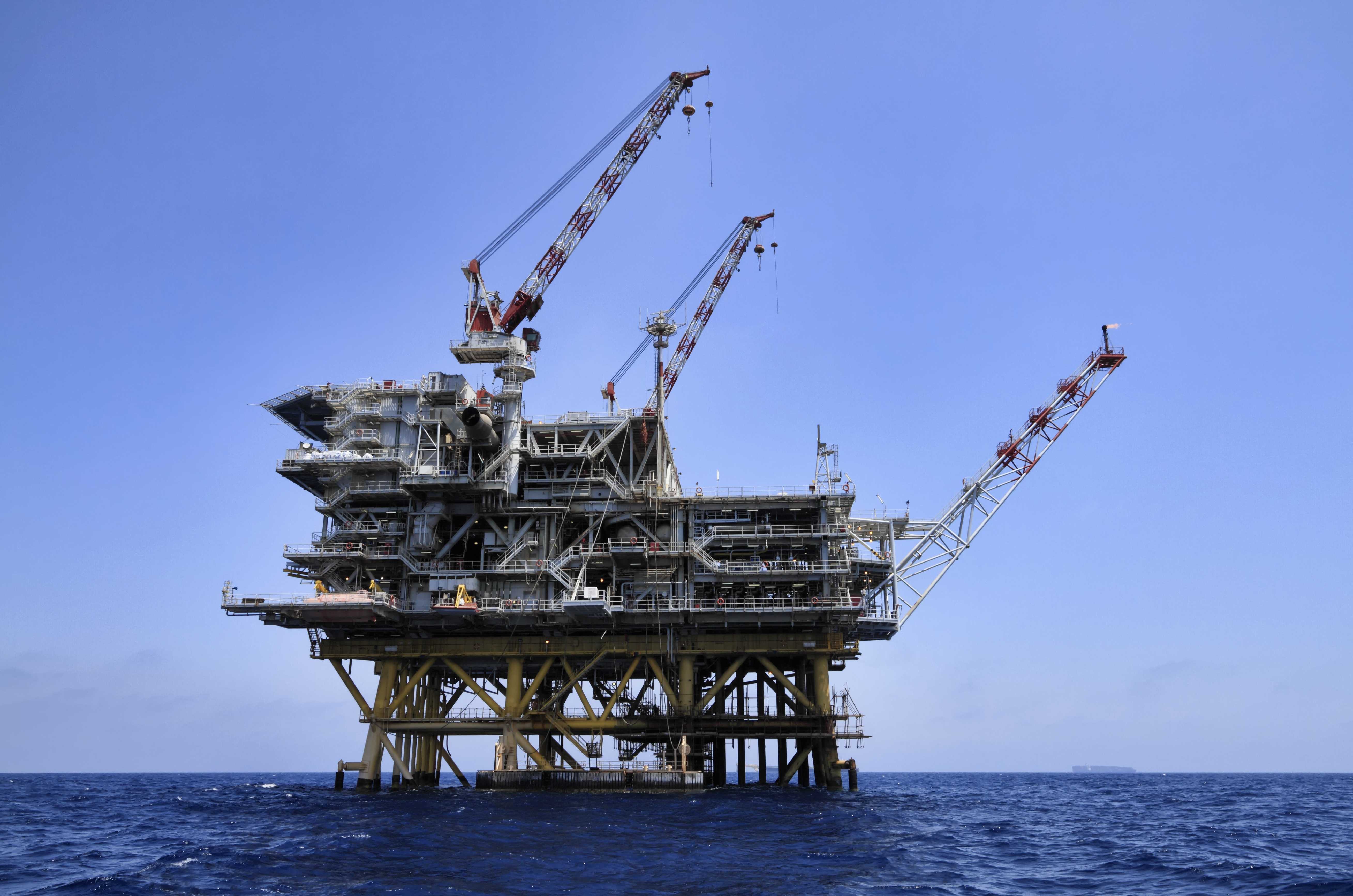 An oil rig offshore platform.