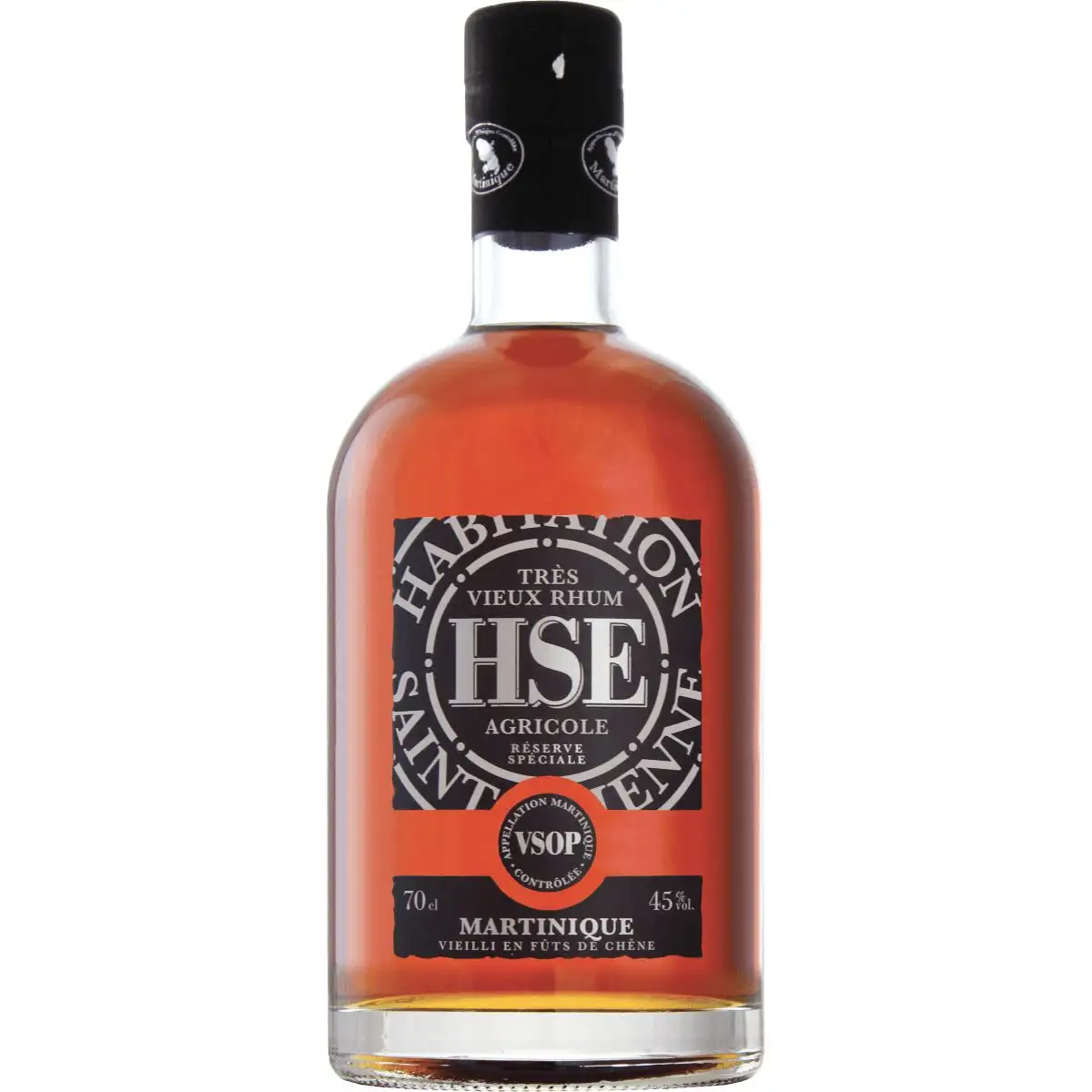 Image of the front of the bottle of the rum HSE Réserve Spéciale VSOP