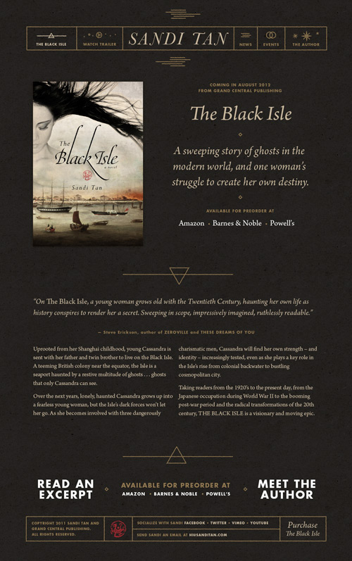 Screenshot of the Sandi Tan home page