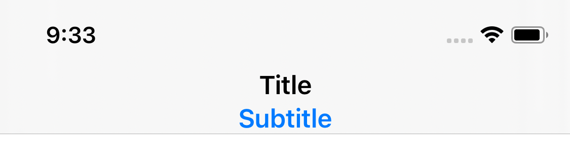 Custom title view with a button