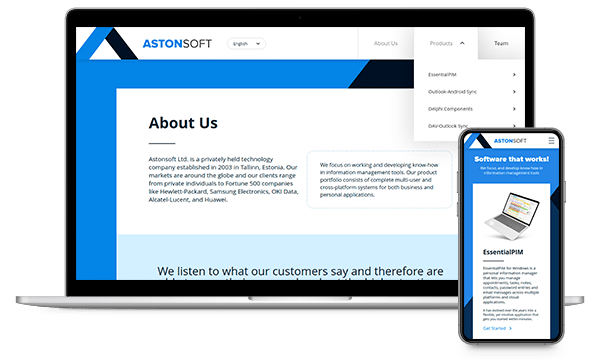 Screenshot of Astonsoft website
