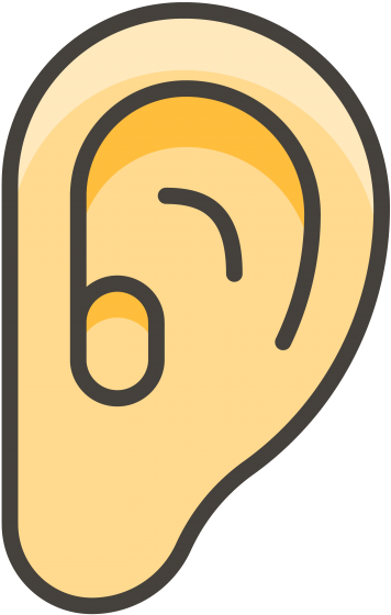 A cartoon-style ear emoji.
