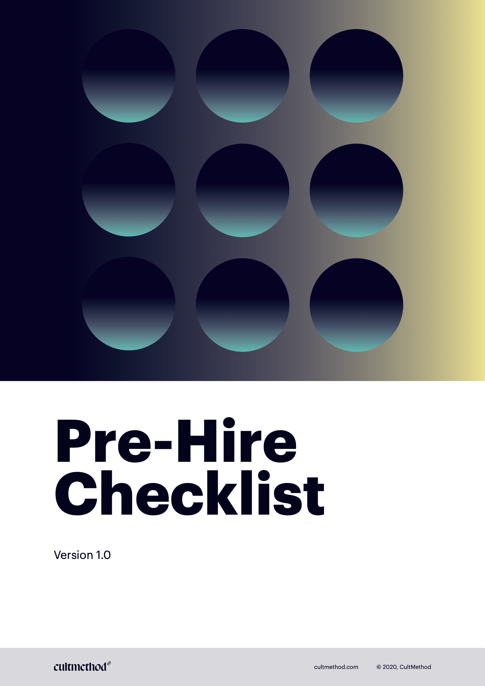 Cover page of Pre-Hire Checklist