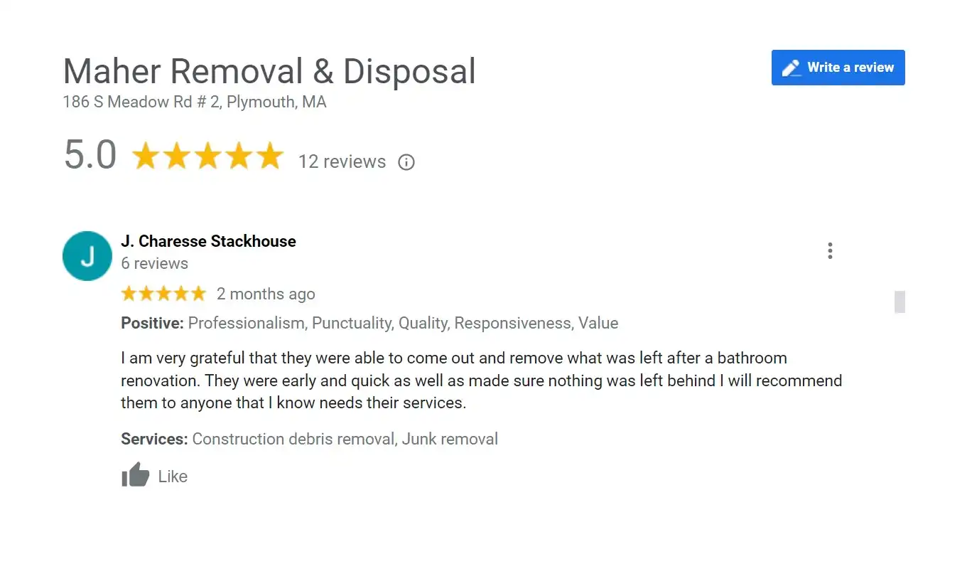 Maher Removal & Disposal offers Trash Pickup & Junk Removal services to residents and businesses in East Orleans, MA
