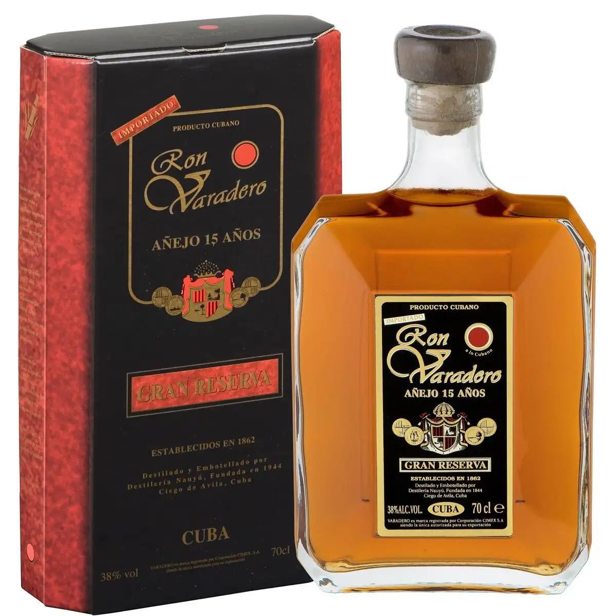 Image of the front of the bottle of the rum Gran Reserva Añejo 15 Años