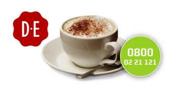 Douwe Egberts gebruikt een 0800-nummer.