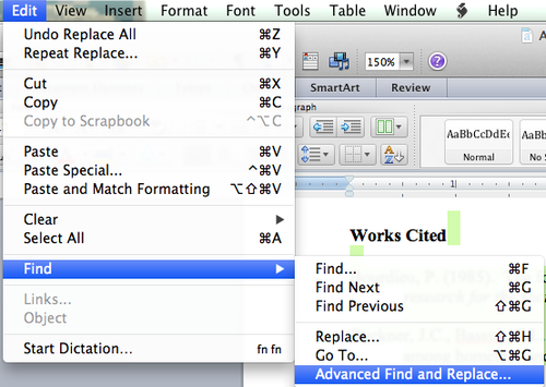 word for mac 2011 advanced properties