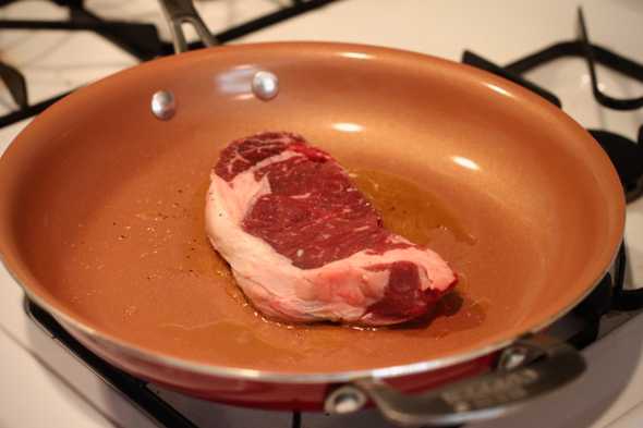 Meat in the pan