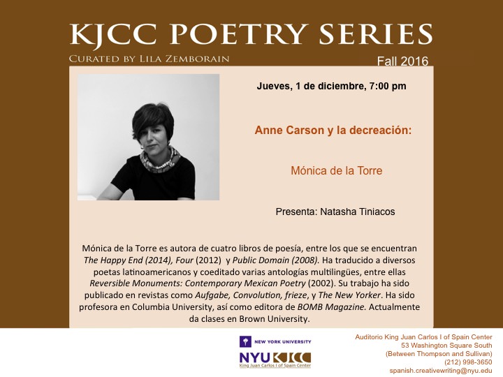 image from Thursday, Dec 1, 2016 - 7:00 PM KJCC Poetry Series: “Anne Carson and Decreation” (4)