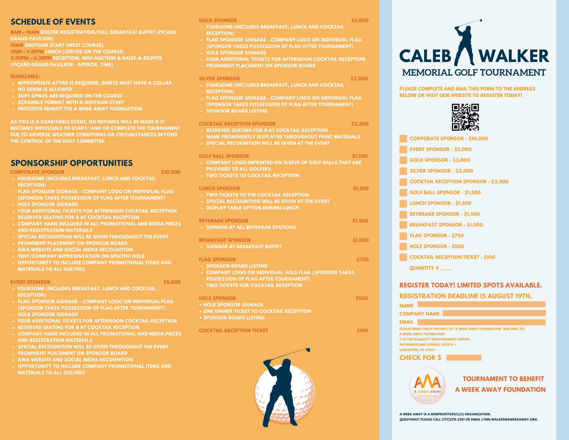 Caleb Walker Memorial Golf Tournament Brochure Page 2