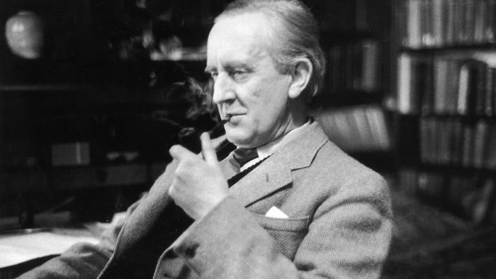 Tolkien in his study