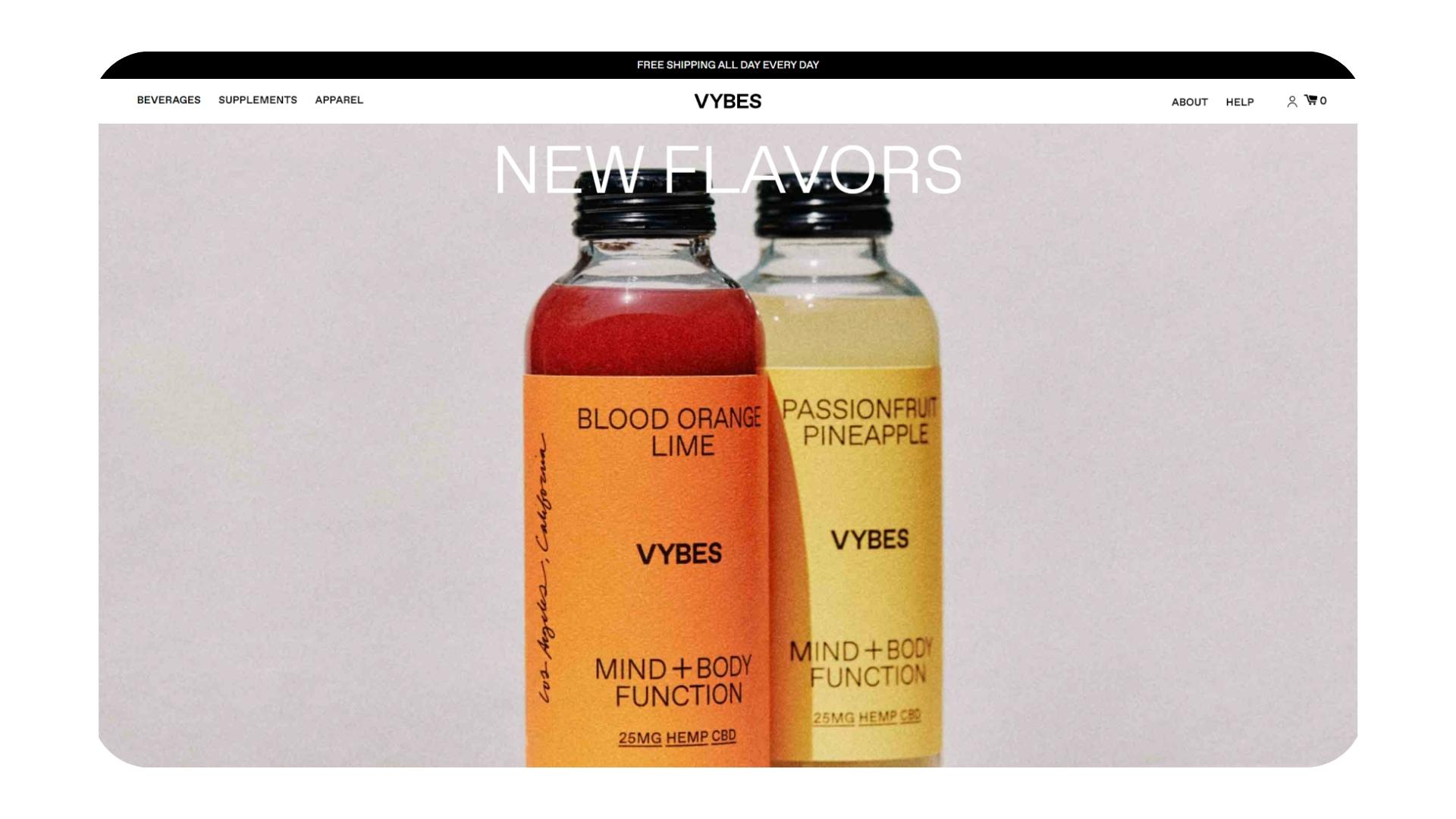Vybes Hemp Drink Website Design