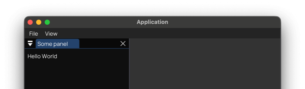 Top part of an application window with a menu and a panel named 'Some Panel'.