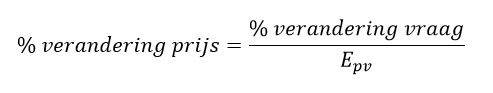 prijselasticiteit formule omgeschreven 2