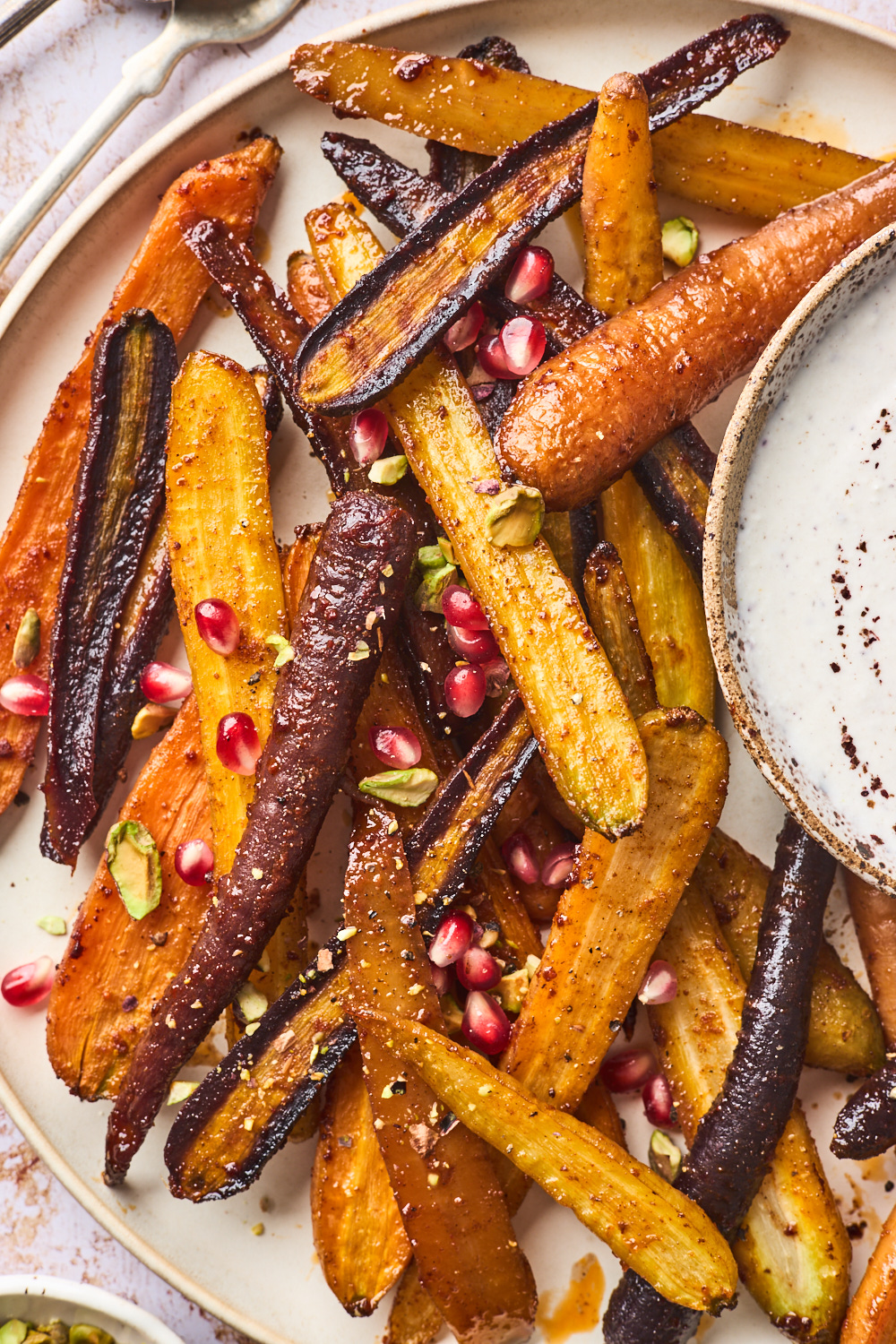 Spiced Roasted Carrots With Sumac Whipped Feta