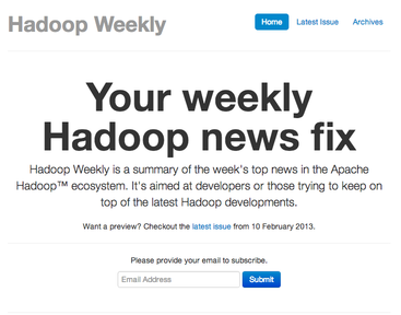 Hadoop weekly screenshot
