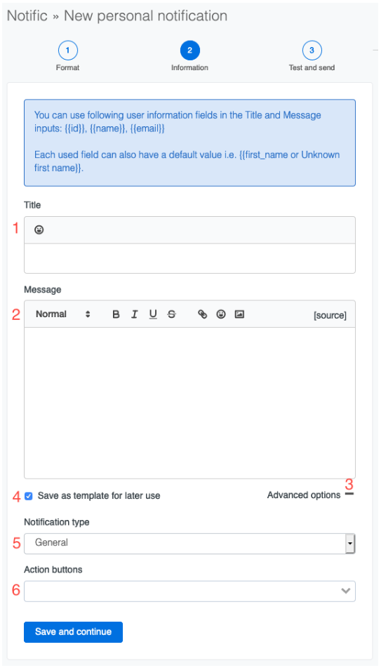 Personal notification title and message alt Personal notification title and message