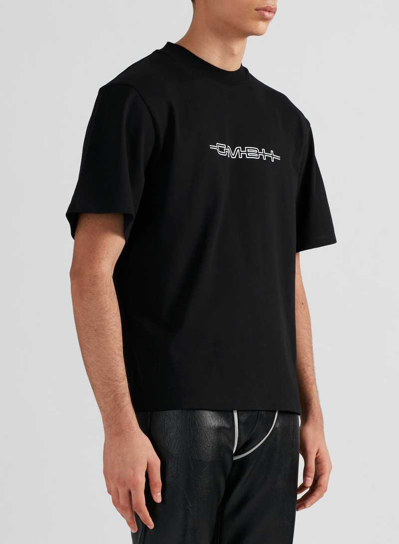 Birk T-Shirt Black, side view. GmbH AW22 collection.