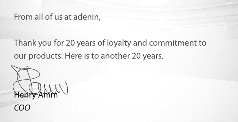 Message from adenin