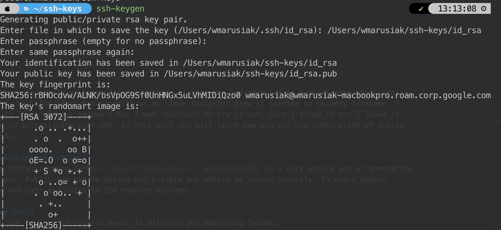 Создать ssh key mac os