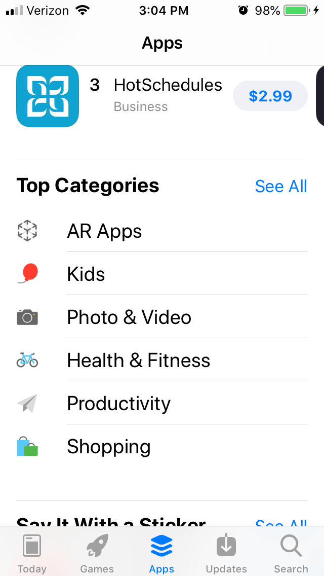 App Store Categories