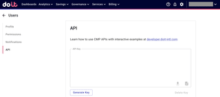 The API page.