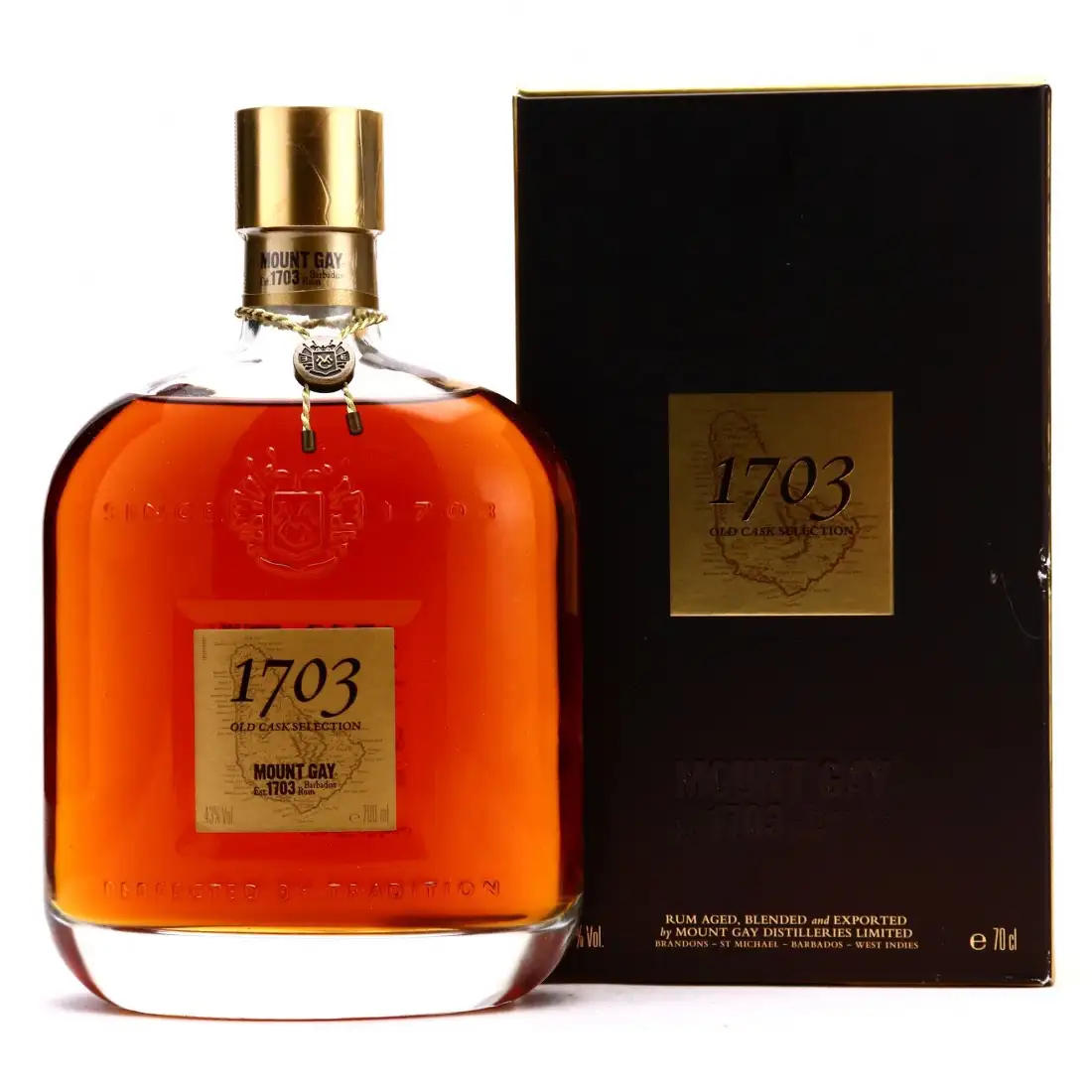 Image of the front of the bottle of the rum Old Cask Selection 1703