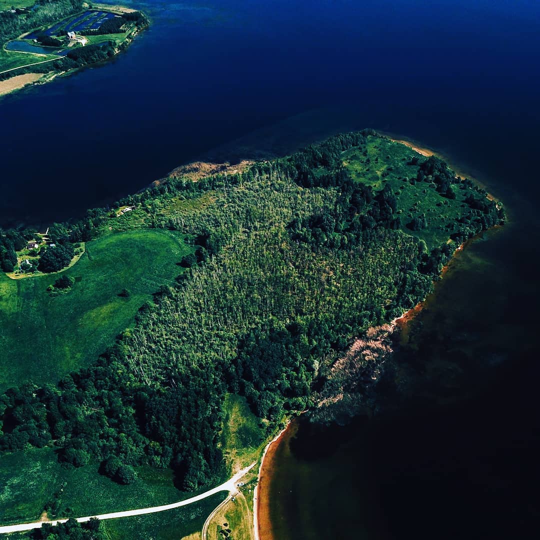 aerial photo of Latvian landscape