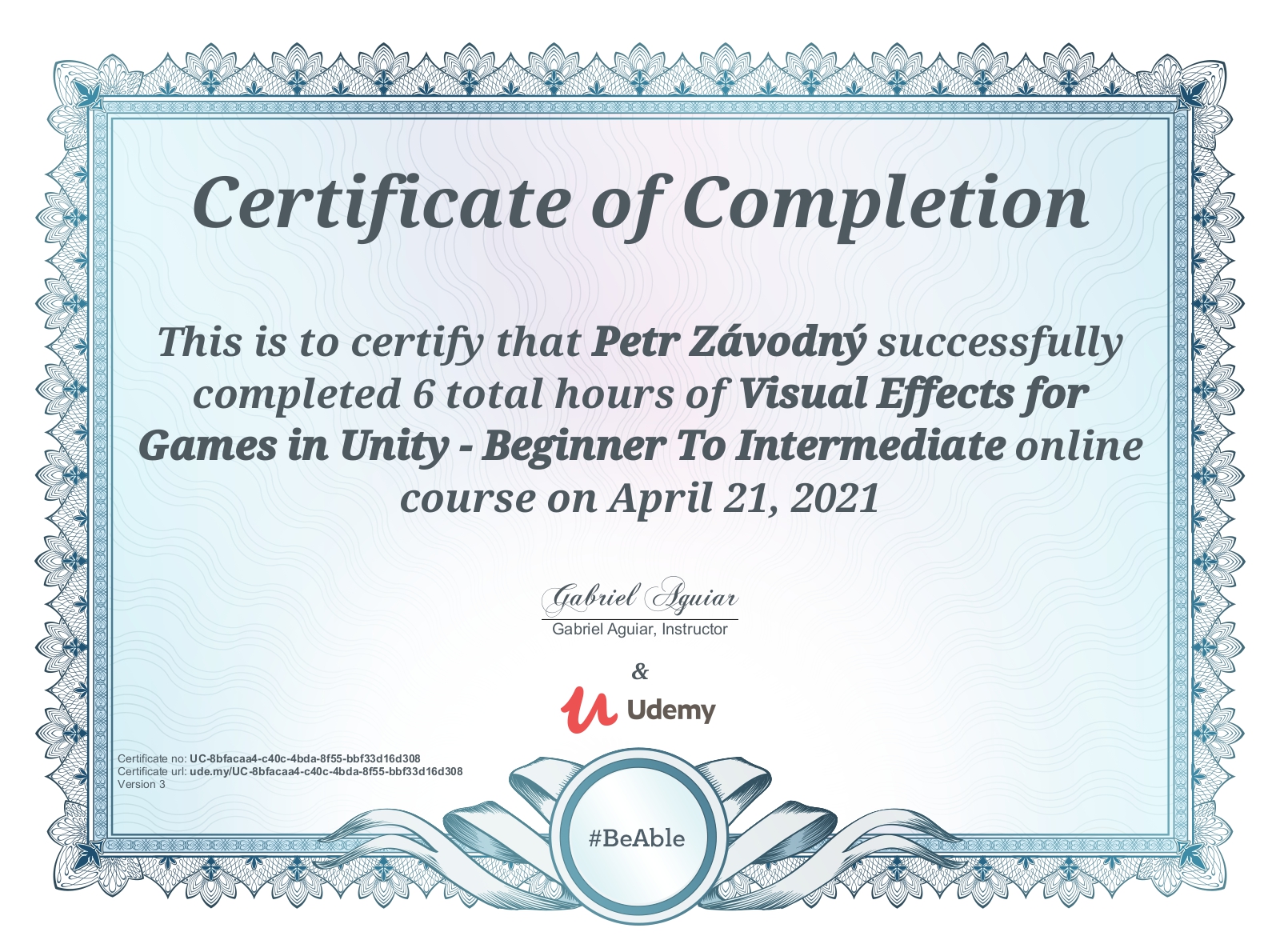 certificate Visual Effects for Games in Unity - Beginner To Intermediate