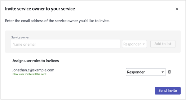 The Responder role is added to the invited user.