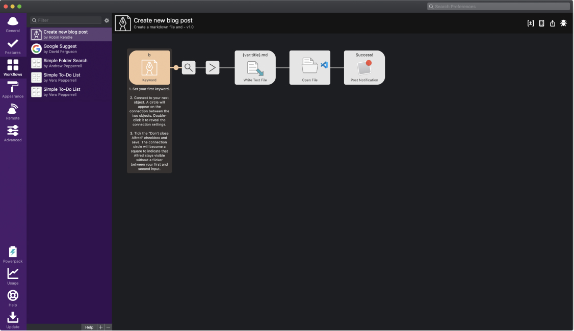 The Alfred Workflow