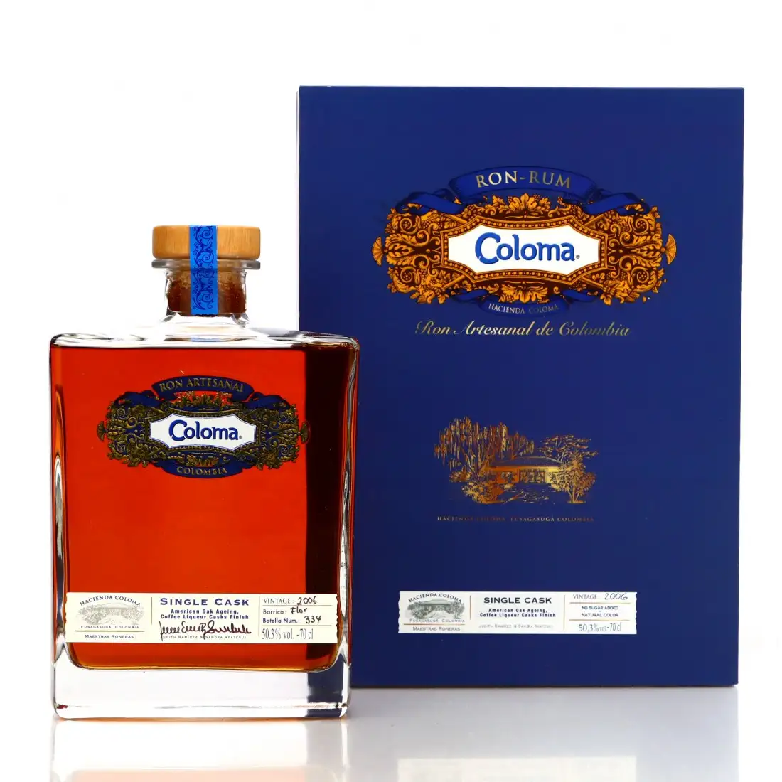 Image of the front of the bottle of the rum Coloma