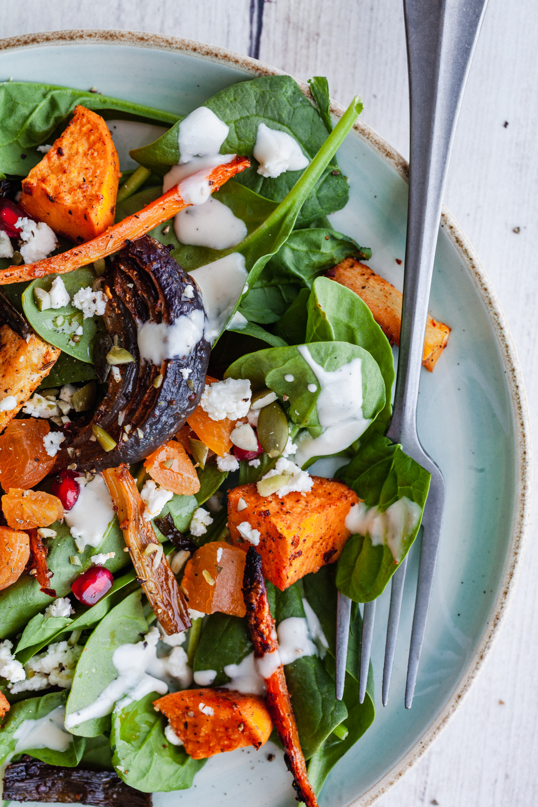 Moroccan Style Roasted Vegetable Salad With a Tahini Dressing