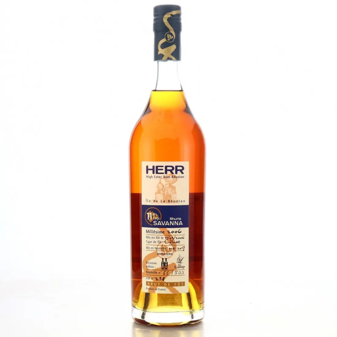 Image of the front of the bottle of the rum Japan Exclusive for Shinanoya Tokyo & Lamp Bar HERR