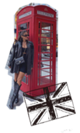 A British phonebox and a girl