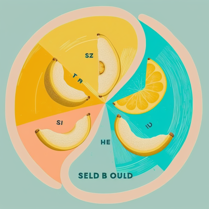 A round image spit into 5 sections each containing a banana, one of the bananas looks like an orange segment, the other bananas also look a bit like a slice of melon, but yellow. At the bottom is the words SELD B OULD