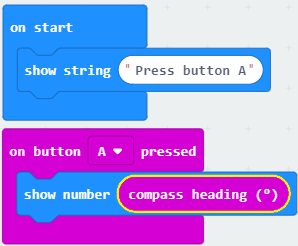 Completed code within MakeCode