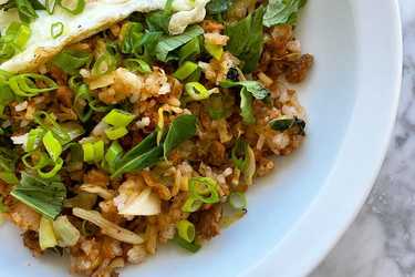 Beyond Meat larb gai fried rice