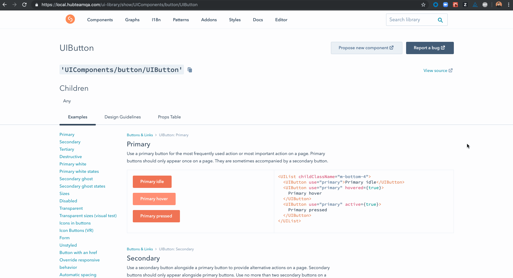 The redesigned UI Library, featuring a tabbed layout that makes it easier to navigate and find content for each specific component.
