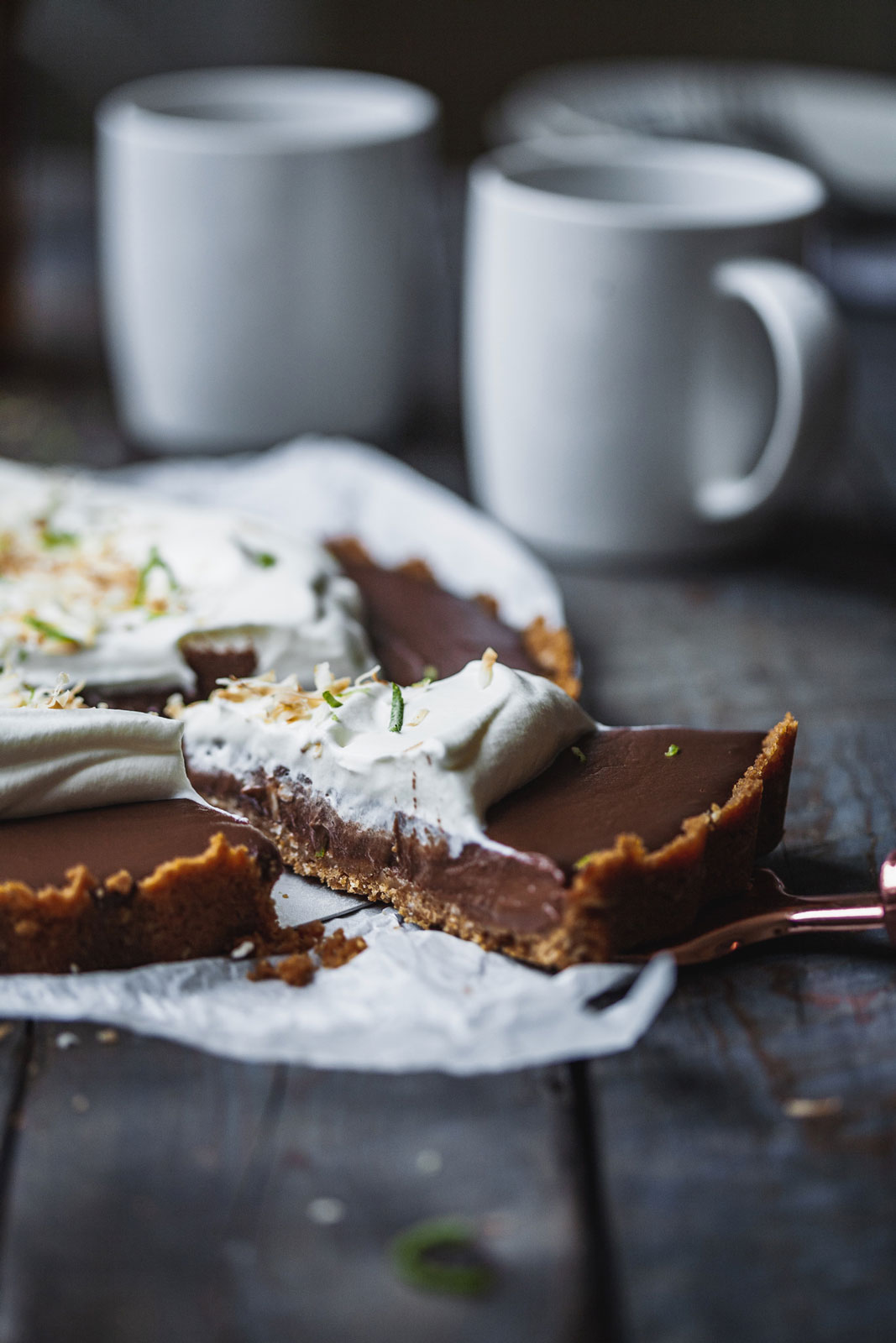 Chocolate Lime Tart With A Ginger Snap Crust