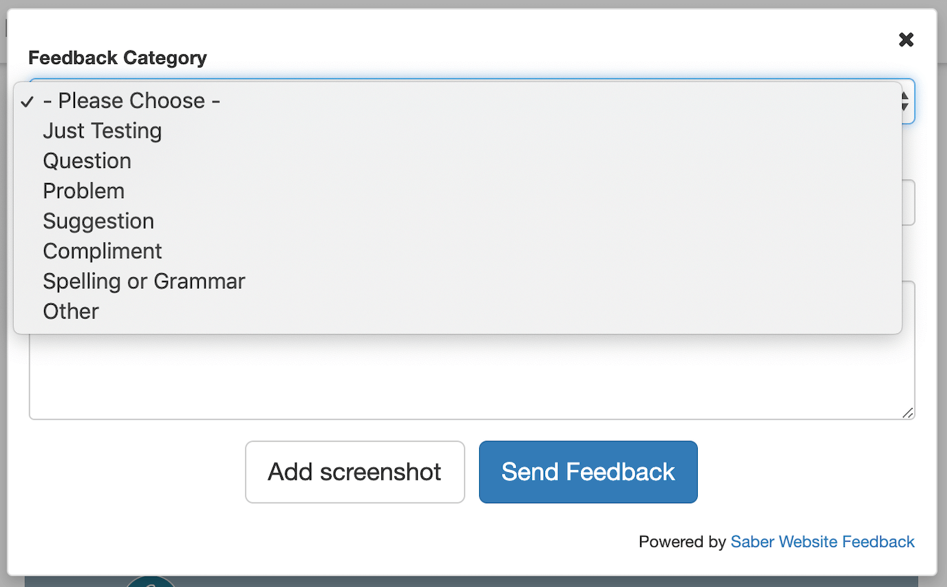 example of feedback form