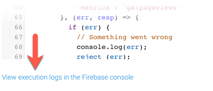 Link to view execution logs in Firebase for debugging Dialogflow webhook functions