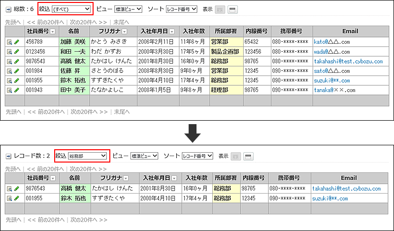 絞り込みのイメージ
