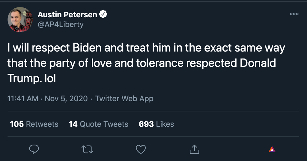 Petersen Equating Biden To Trump