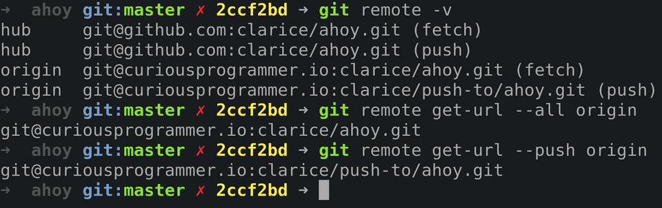 get git remote url