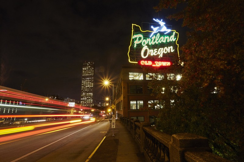 Portland, Oregon at night