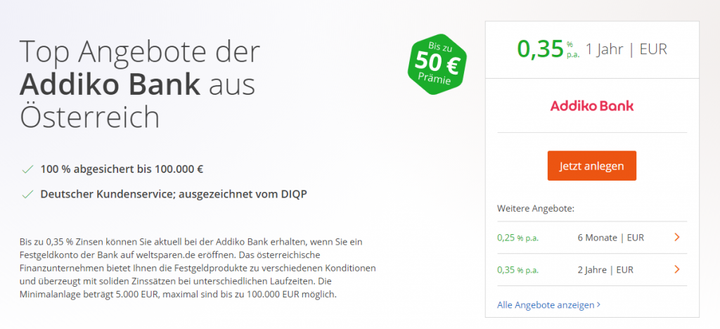Akkido Bank Festgeld Aktion
