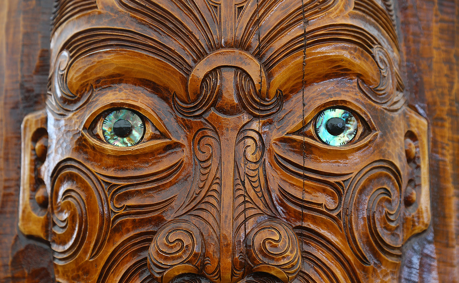 close up of maori totem